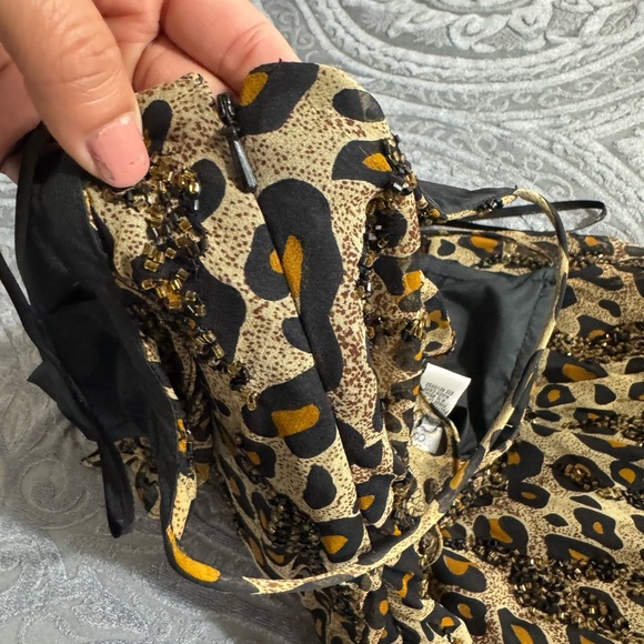 Vintage Sean Collection 100% Silk Leopard Print Maxi Dress – Size M - Picture 5 of 13